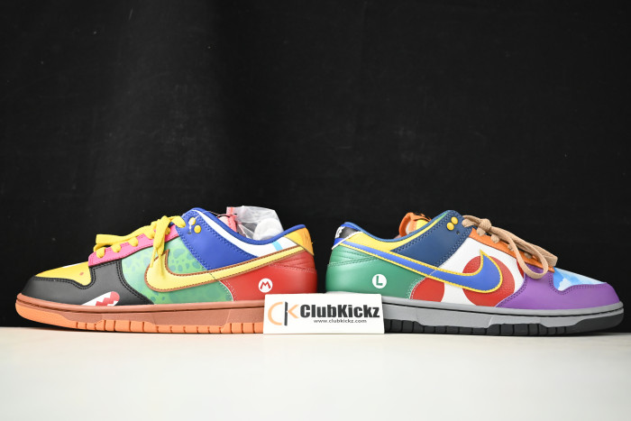 nike dunk low "what the s*per mario" cusT0m dh0952-100