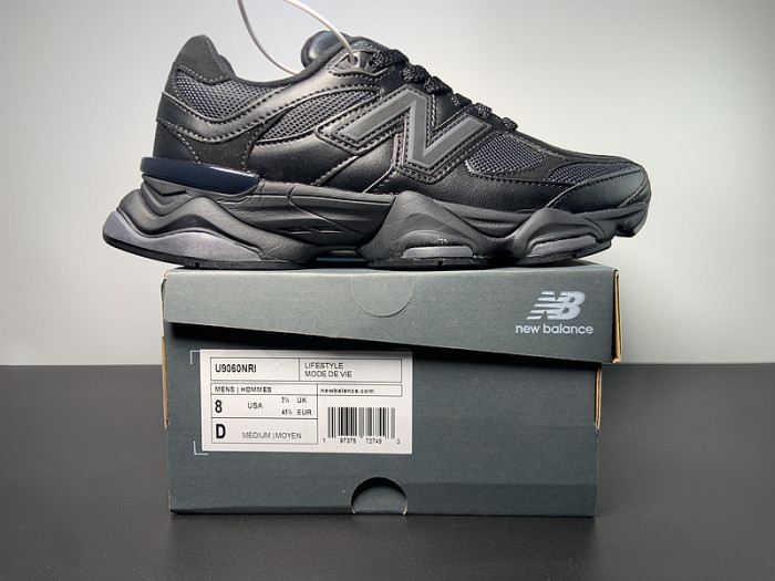 new Ba1an*e 9060 triple black leather u9060nri