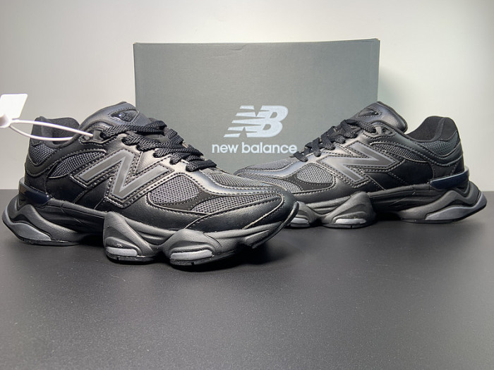 new Ba1an*e 9060 triple black leather u9060nri
