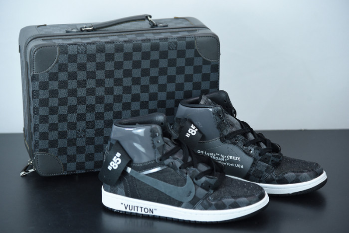 air jordan 1 x off L**is aj1 ow black